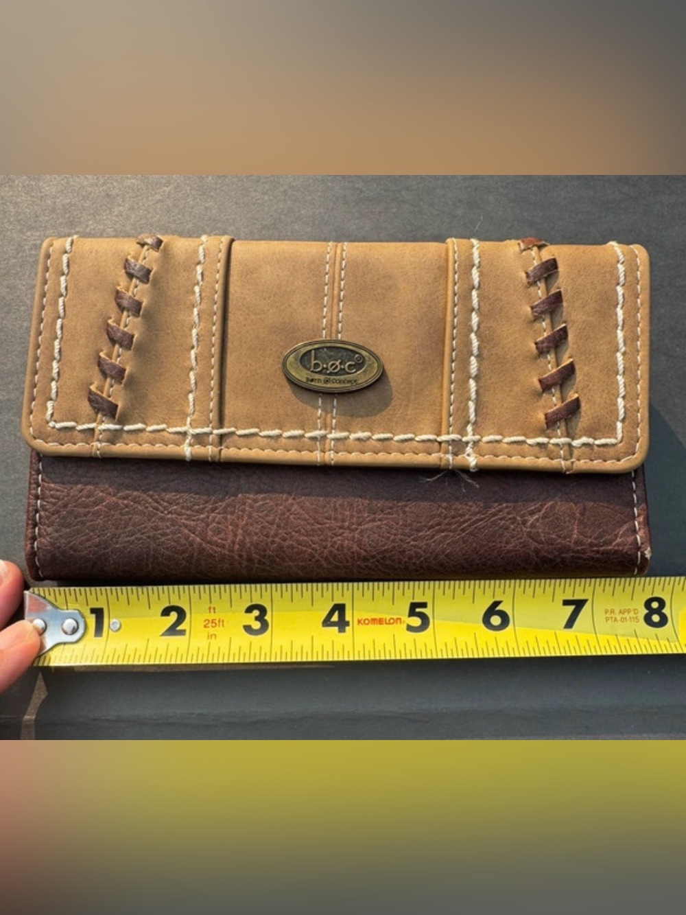 B.O.C Born Concept Clutch Tri-Fold Wallet Brown